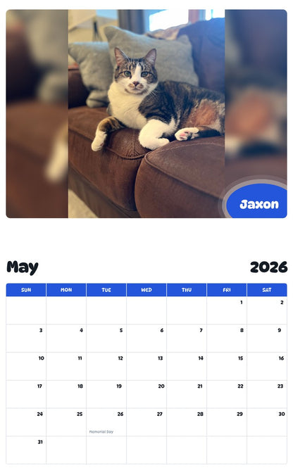 2026 - 2027 Jaxon - Pawidols Pet Calendar