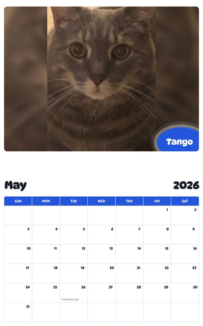 2026 - 2027 Tango - Pawidols Pet Calendar