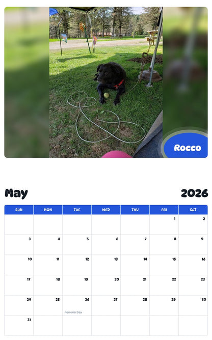 2026 - 2027 Rocco - Pawidols Pet Calendar