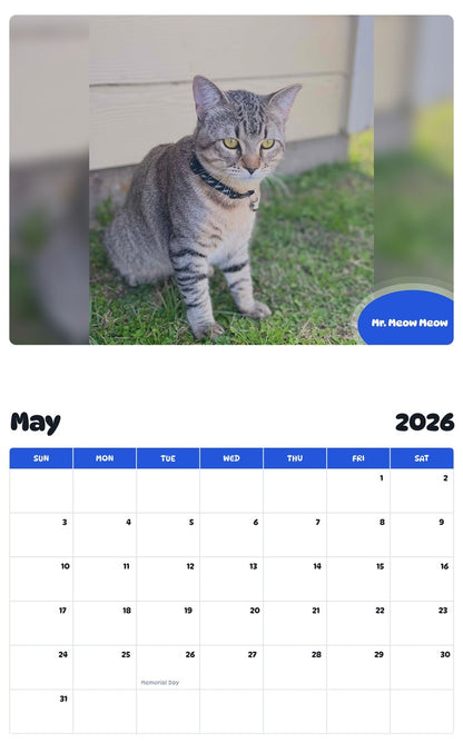2026 - 2027 Mr. Meow Meow - Pawidols Pet Calendar