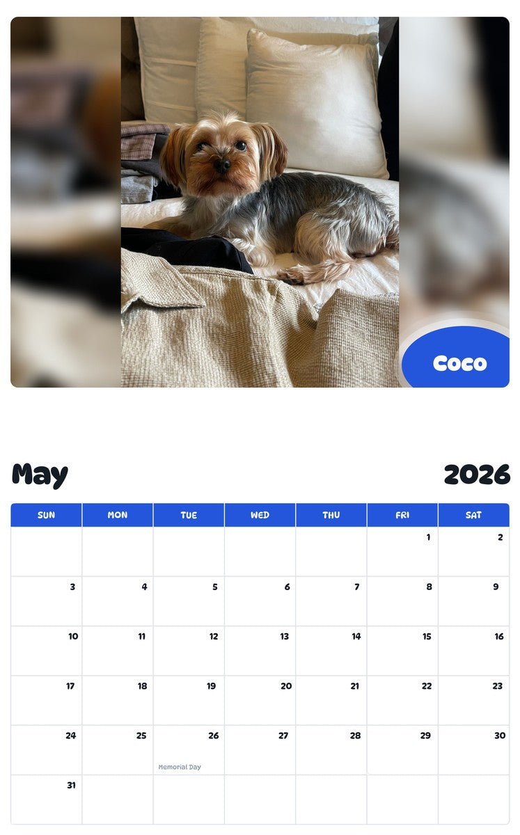 2026 - 2027 Coco - Pawidols Pet Calendar