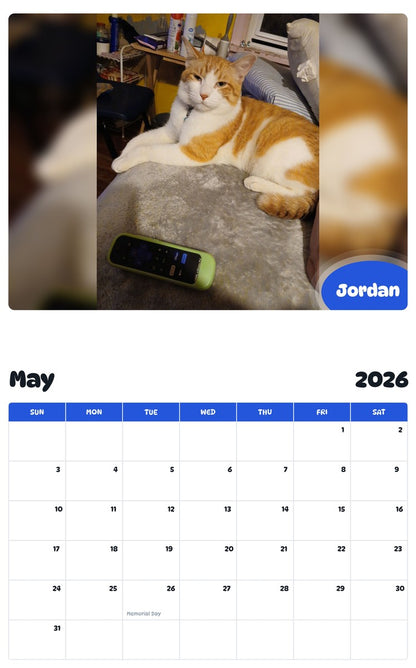 2026 - 2027 Jordan - Pawidols Pet Calendar