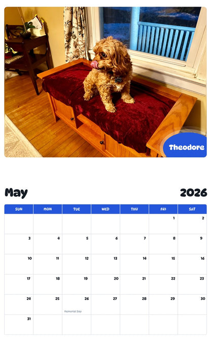 2026 - 2027 Theodore - Pawidols Pet Calendar