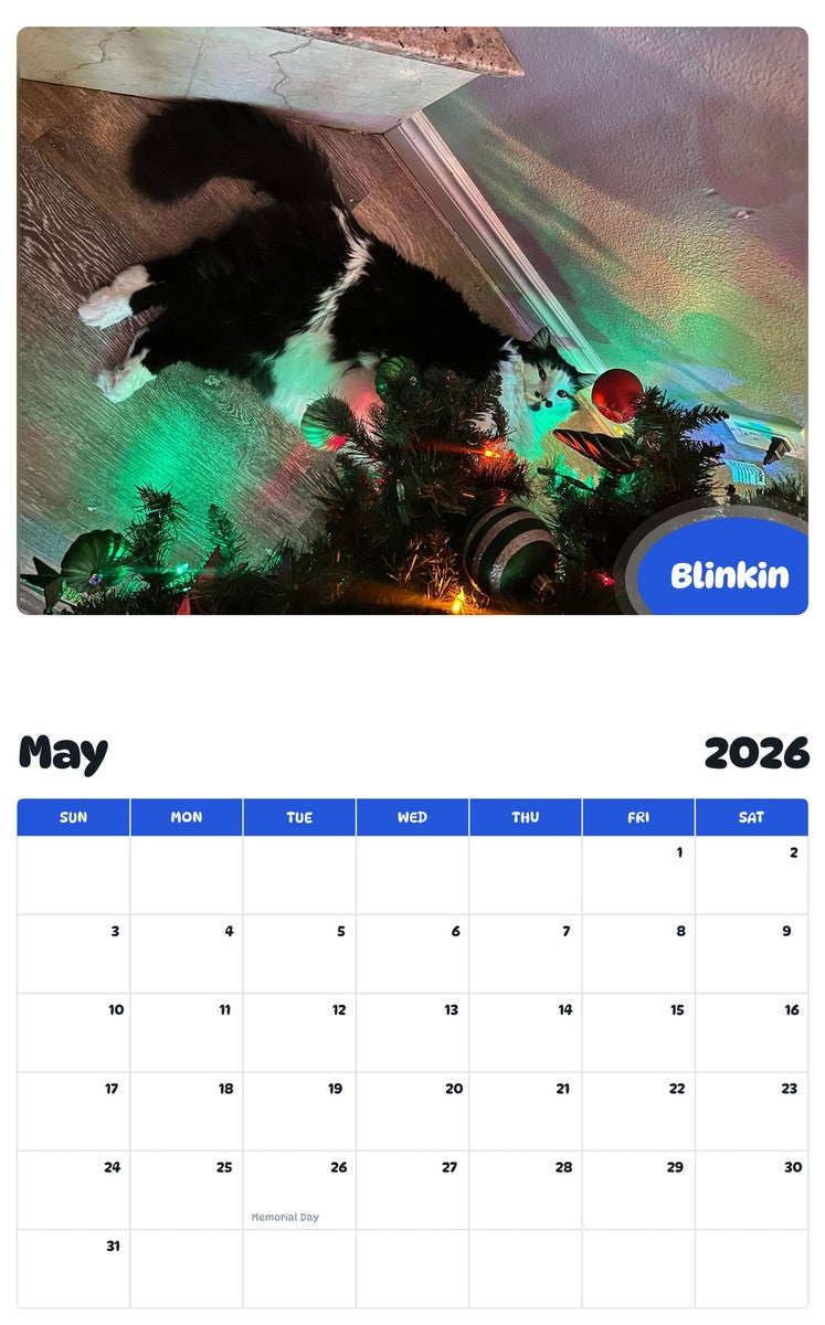 2026 - 2027 Blinkin - Pawidols Pet Calendar