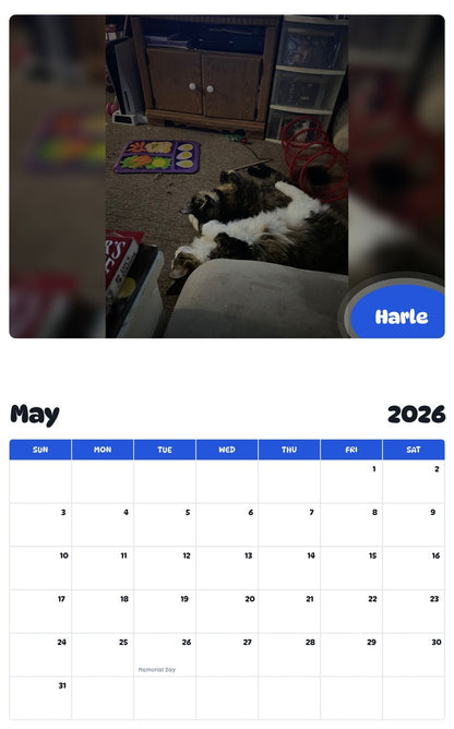 2026 - 2027 Harle - Pawidols Pet Calendar