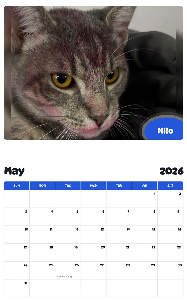 2026 - 2027 Milo - Pawidols Pet Calendar