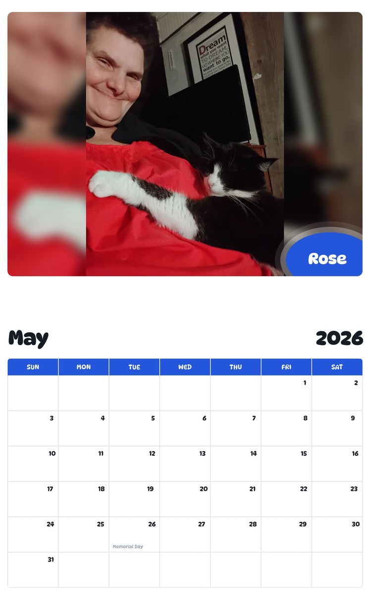 2026 - 2027 Rose - Pawidols Pet Calendar