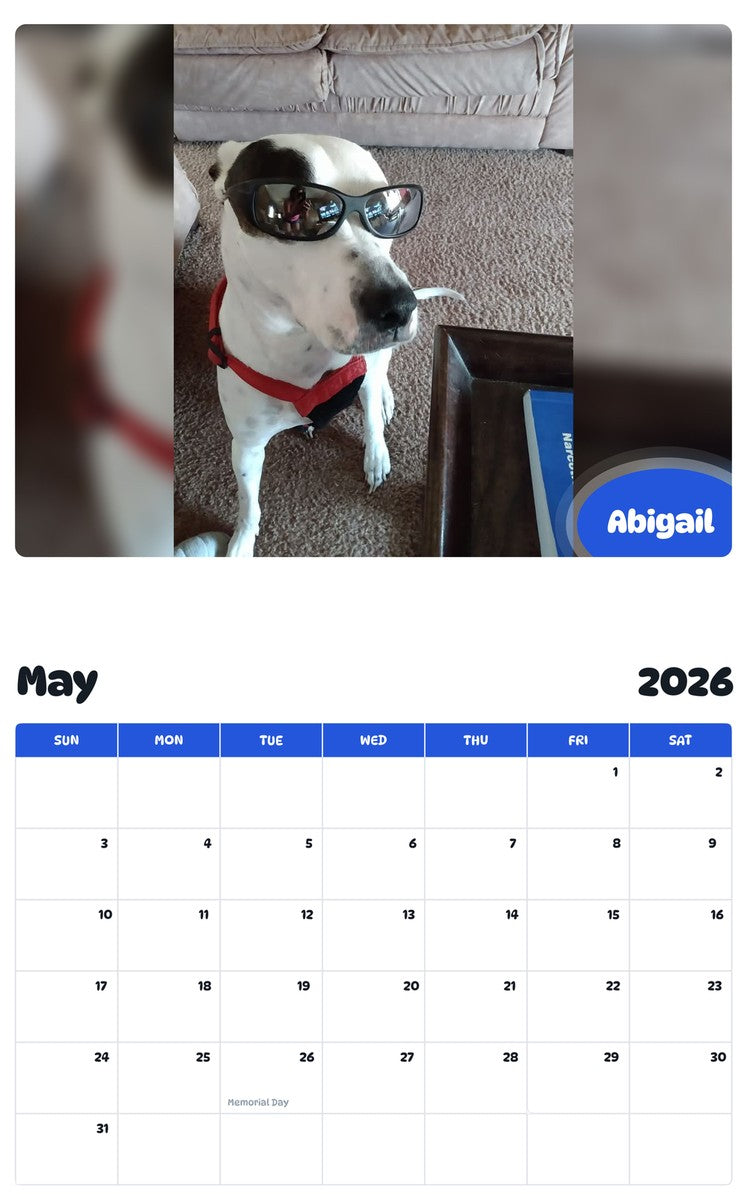 2026 - 2027 Abigail - Pawidols Pet Calendar