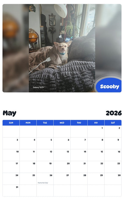2026 - 2027 Scooby - Pawidols Pet Calendar