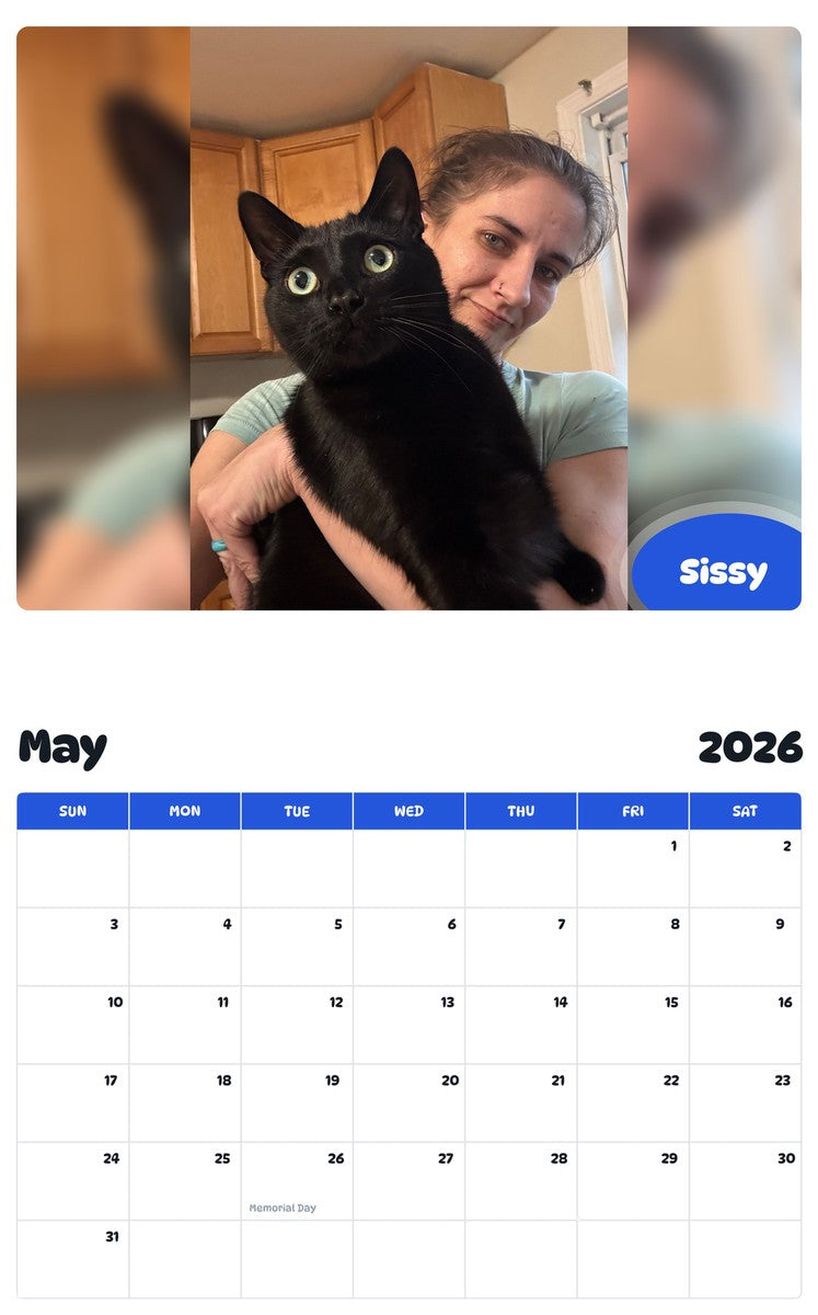 2026 - 2027 Sissy - Pawidols Pet Calendar