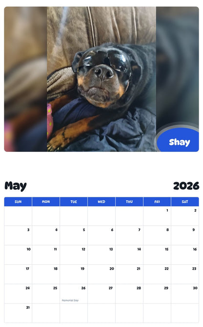 2026 - 2027 Shay - Pawidols Pet Calendar