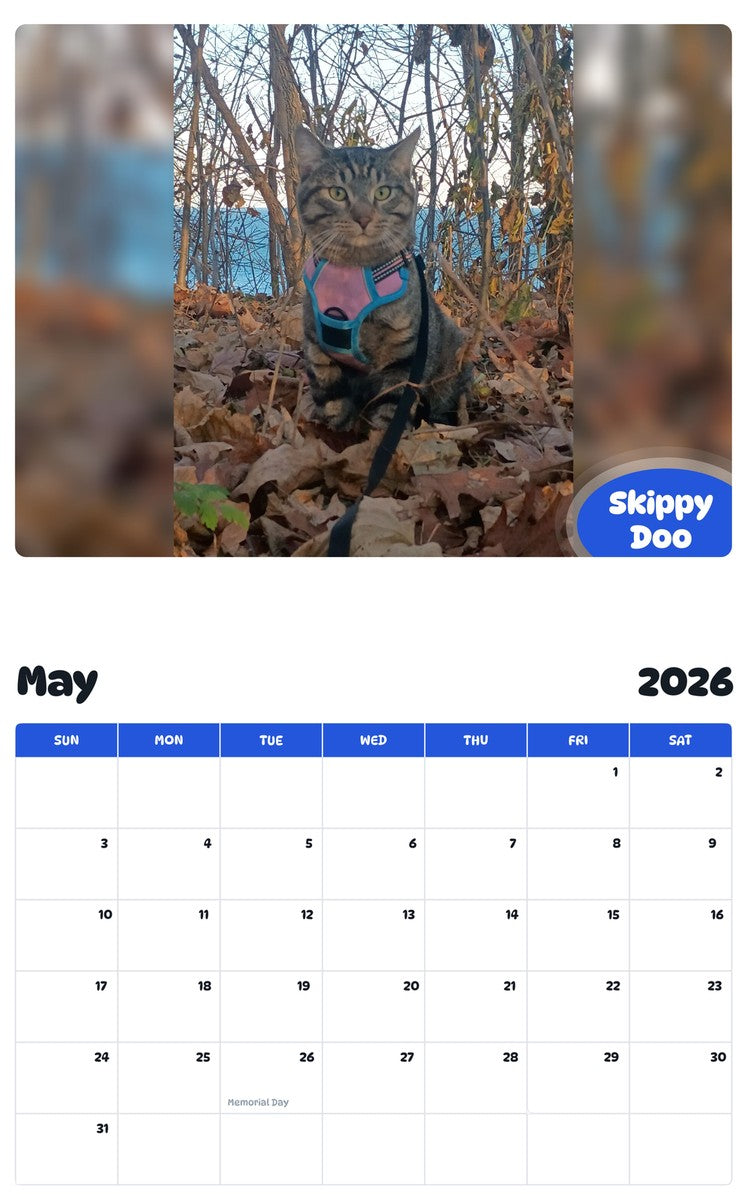 2026 - 2027 Skippy Doo - Pawidols Pet Calendar