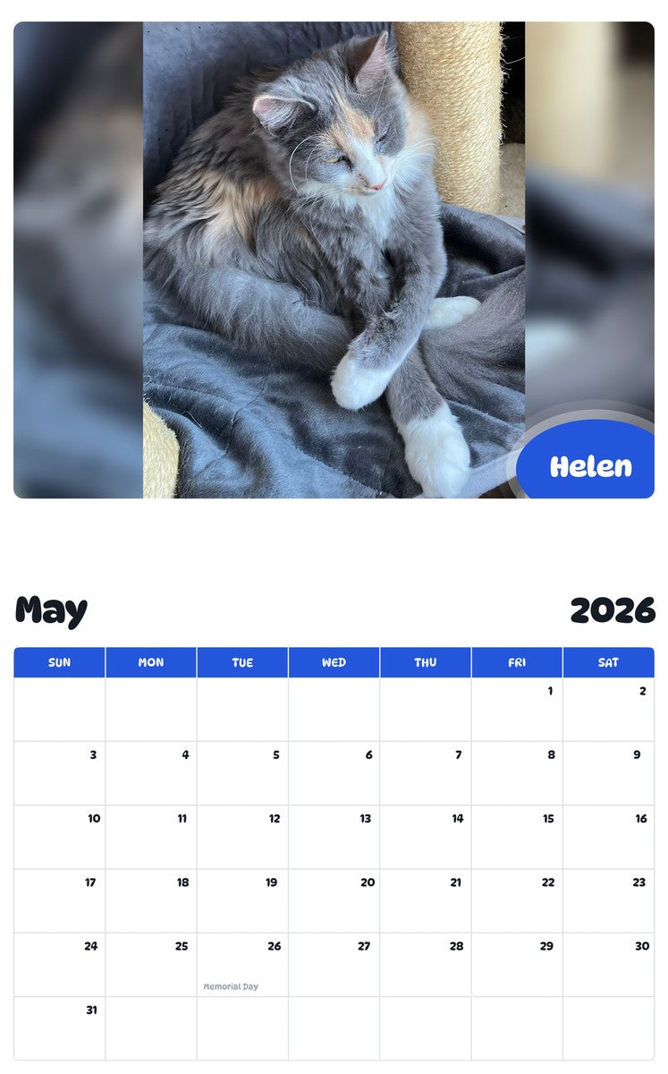 2026 - 2027 Helen - Pawidols Pet Calendar