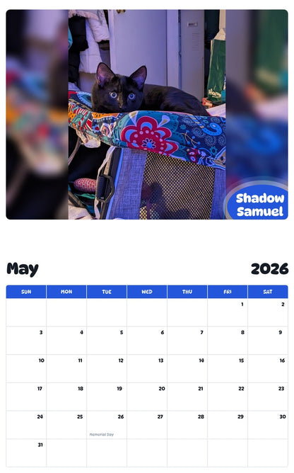2026 - 2027 Shadow Samuel - Pawidols Pet Calendar