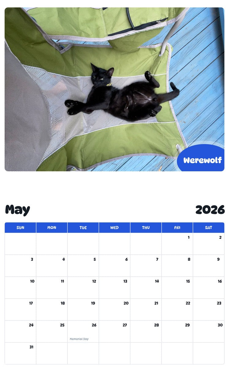 2026 - 2027 Werewolf - Pawidols Pet Calendar