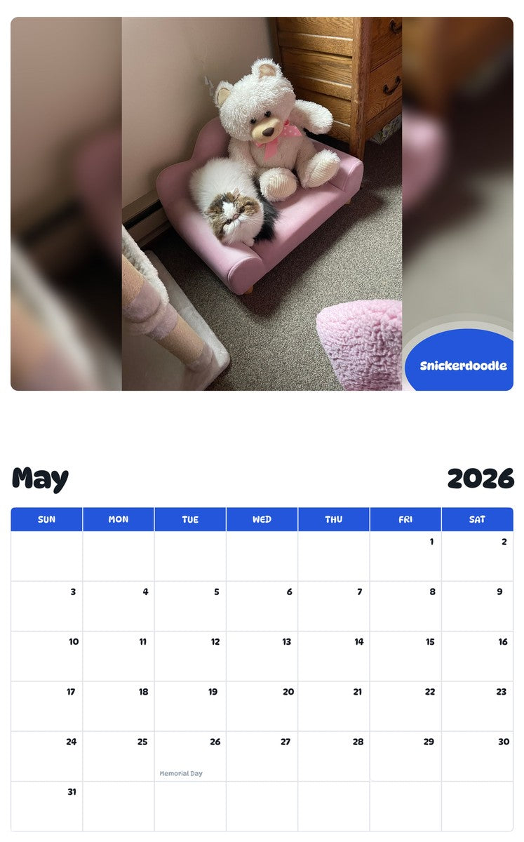 2026 - 2027 Snickerdoodle - Pawidols Pet Calendar