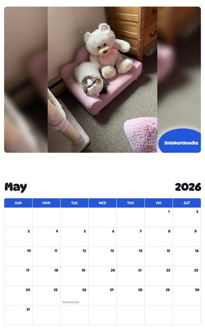 2026 - 2027 Snickerdoodle - Pawidols Pet Calendar