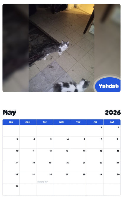 2026 - 2027 Yahdah - Pawidols Pet Calendar