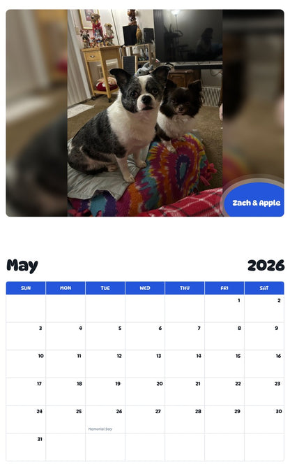 2026 - 2027 Zach & Apple - Pawidols Pet Calendar