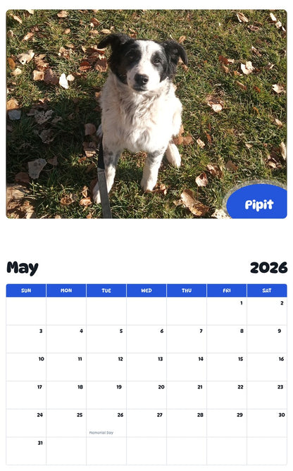 2026 - 2027 Pipit - Pawidols Pet Calendar