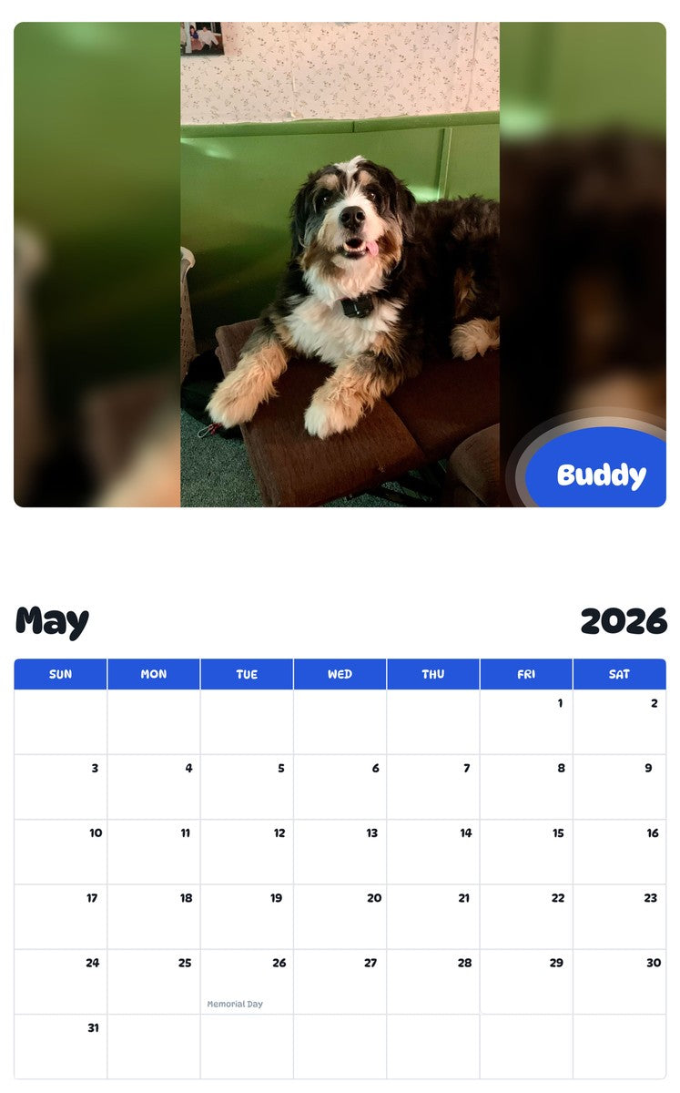 2026 - 2027 Buddy - Pawidols Pet Calendar