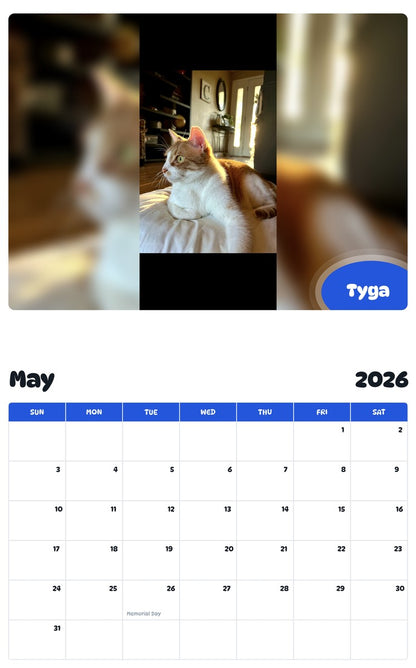 2026 - 2027 Tyga - Pawidols Pet Calendar