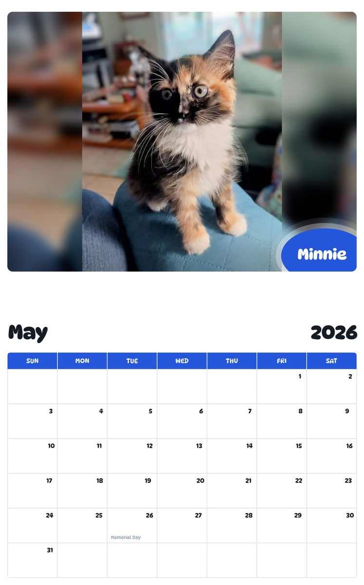 2026 - 2027 Minnie - Pawidols Pet Calendar
