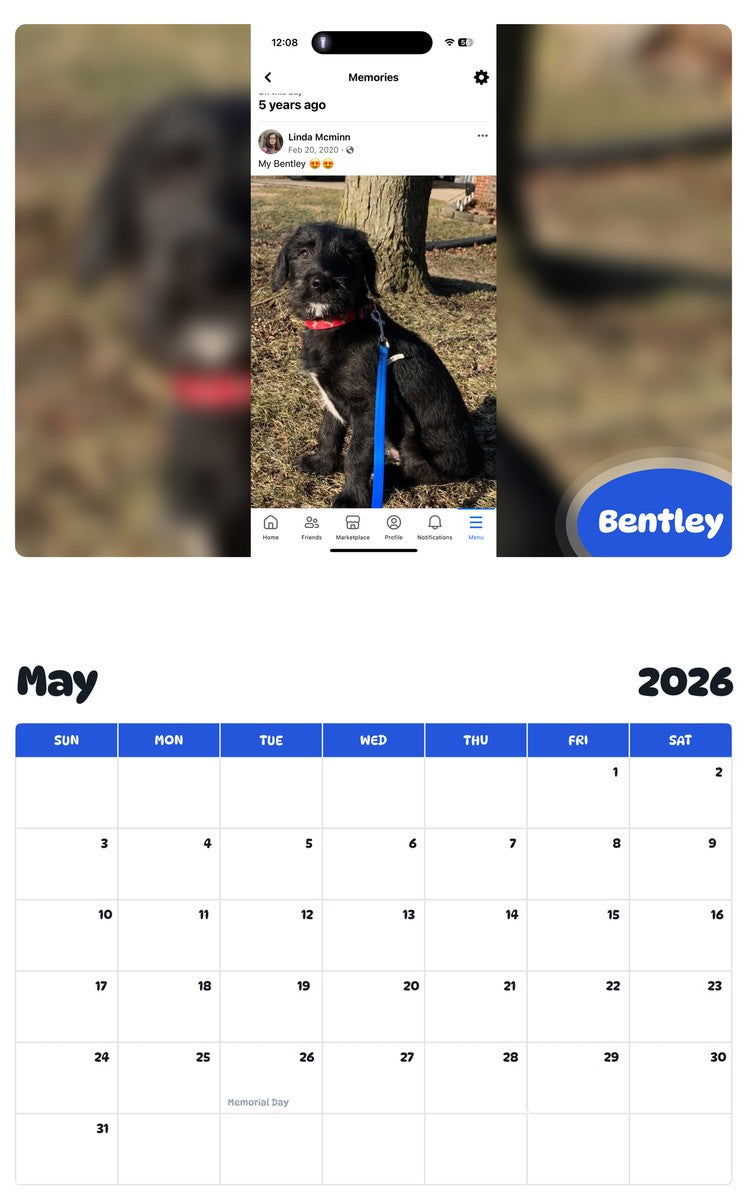 2026 - 2027 Bentley - Pawidols Pet Calendar