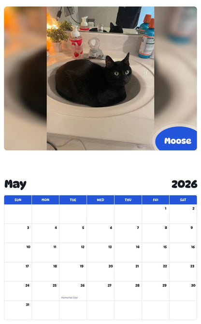 2026 - 2027 Moose - Pawidols Pet Calendar