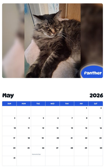2026 - 2027 Panther - Pawidols Pet Calendar