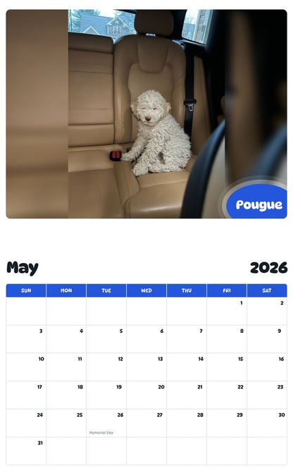 2026 - 2027 Pougue - Pawidols Pet Calendar