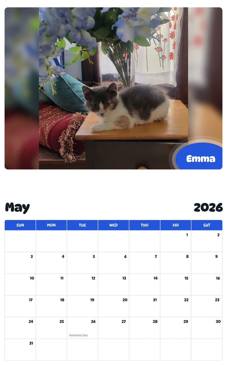 2026 - 2027 Emma - Pawidols Pet Calendar