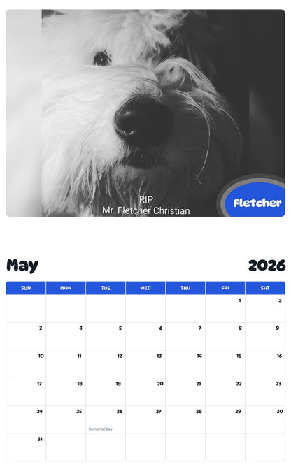2026 - 2027 Fletcher - Pawidols Pet Calendar
