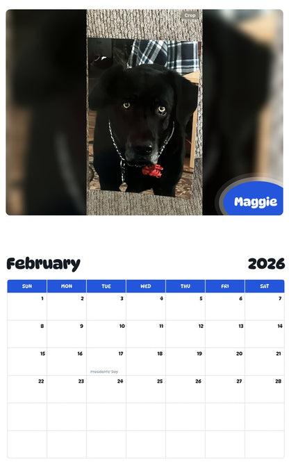 October 2025 - September 2026 Maggie - Pawidols Pet Calendar