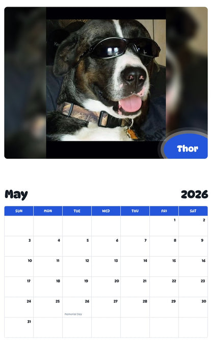 2026 - 2027 Thor - Pawidols Pet Calendar