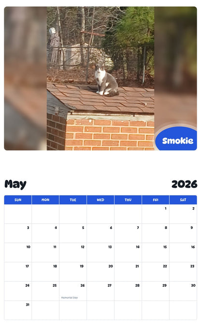 2026 - 2027 Smokie - Pawidols Pet Calendar