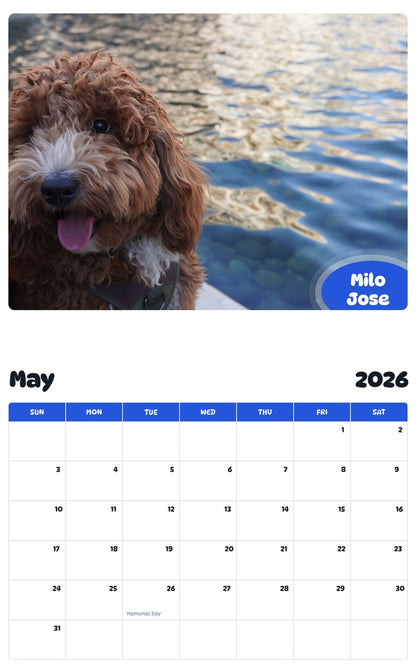 2026 - 2027 Milo Jose - Pawidols Pet Calendar