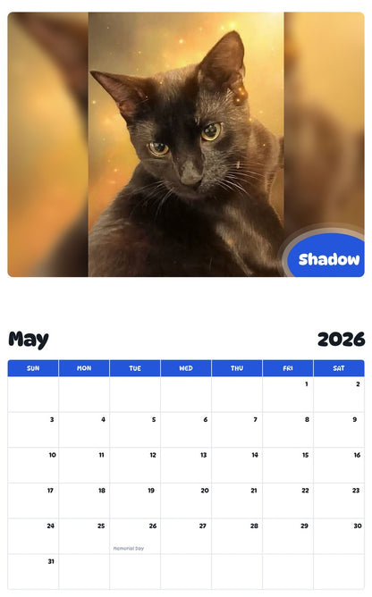 2026 - 2027 Shadow - Pawidols Pet Calendar