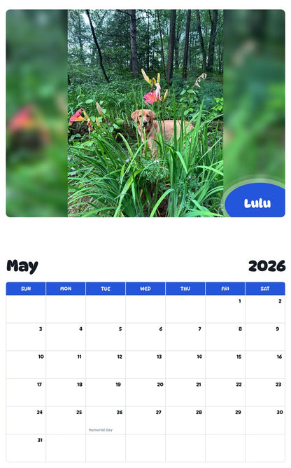 2026 - 2027 Lulu - Pawidols Pet Calendar