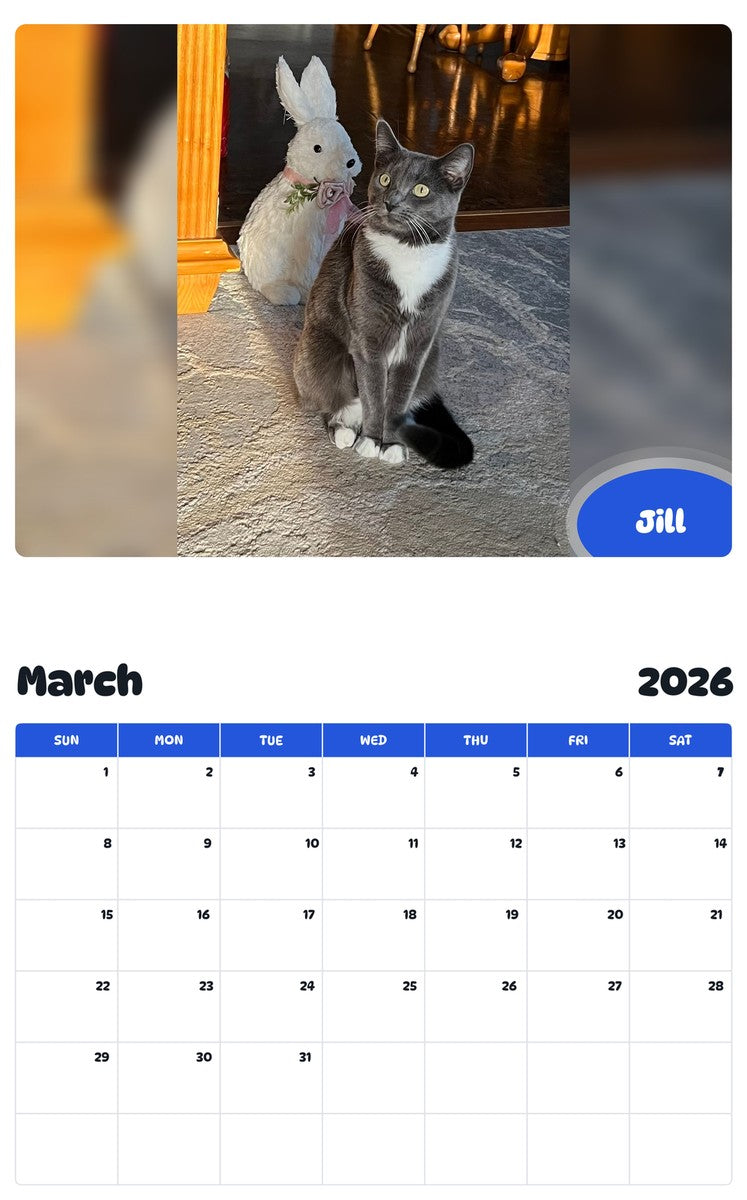 November 2025 - October 2026 Jill - Pawidols Pet Calendar