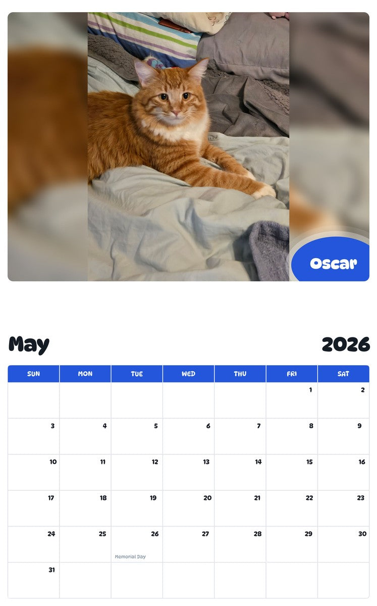 2026 - 2027 Oscar - Pawidols Pet Calendar