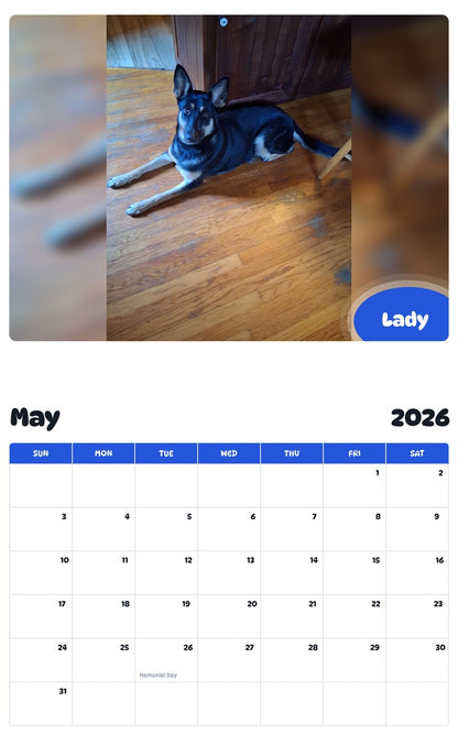 2026 - 2027 Lady - Pawidols Pet Calendar