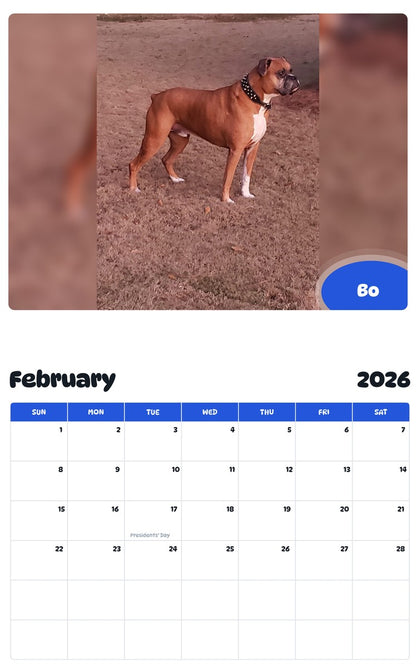 October 2025 - September 2026 Bo - Pawidols Pet Calendar