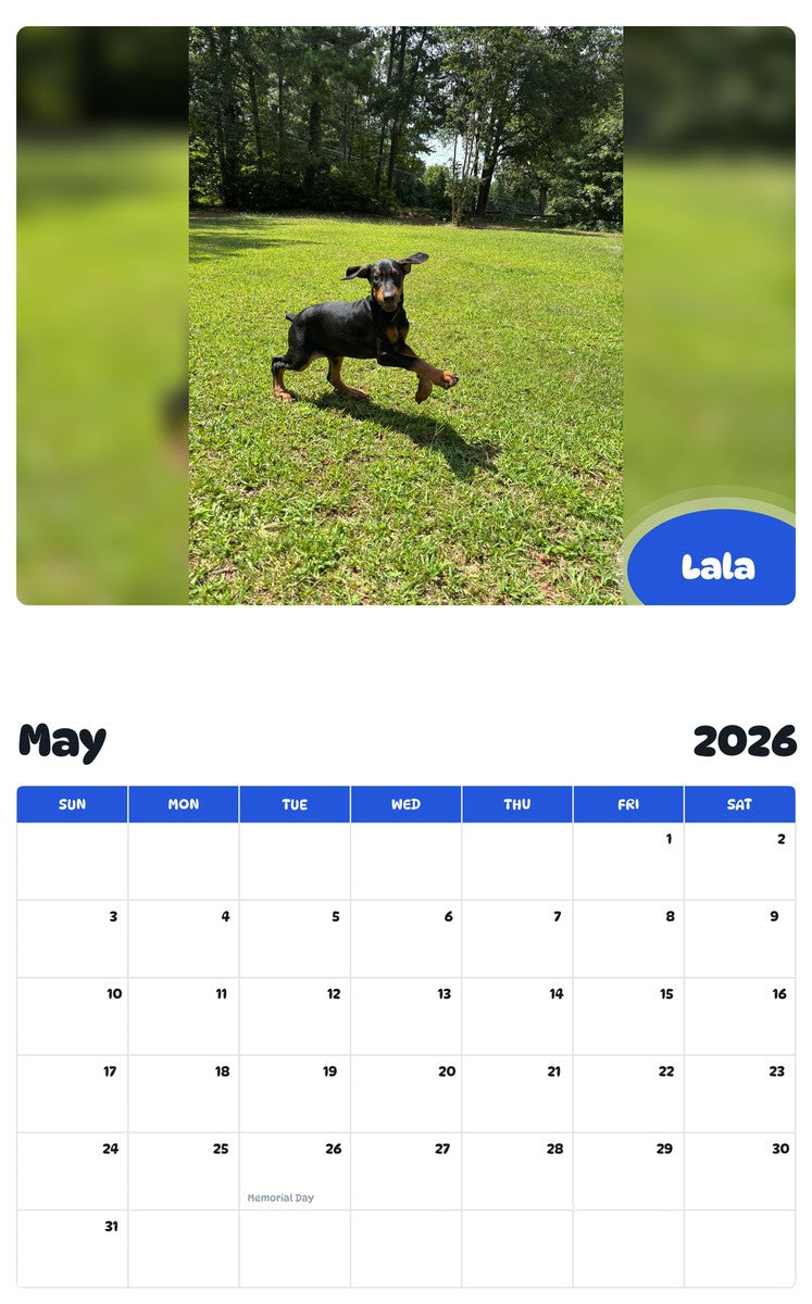 2026 - 2027 Lala - Pawidols Pet Calendar