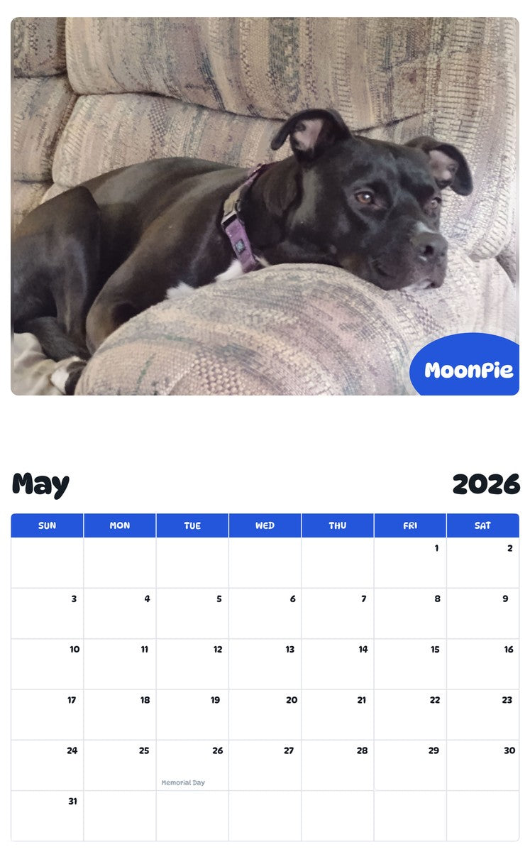 2026 - 2027 MoonPie - Pawidols Pet Calendar