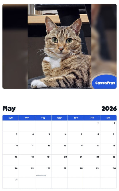 2026 - 2027 Sassafras - Pawidols Pet Calendar