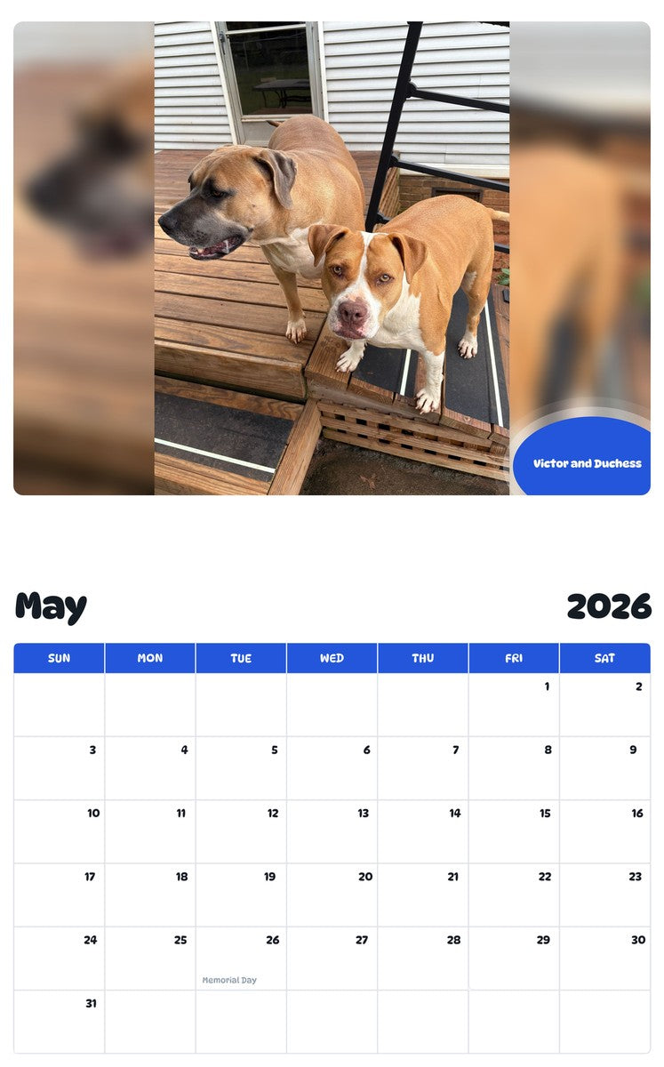 2026 - 2027 Victor and Duchess - Pawidols Pet Calendar