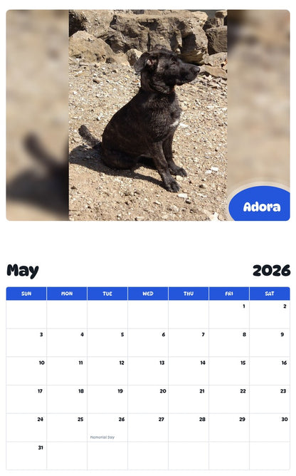 2026 - 2027 Adora - Pawidols Pet Calendar