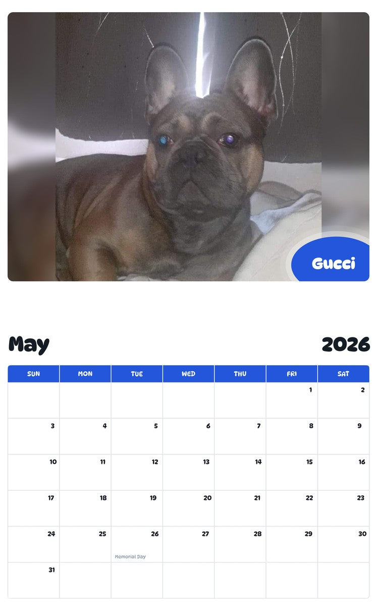 2026 - 2027 Gucci - Pawidols Pet Calendar