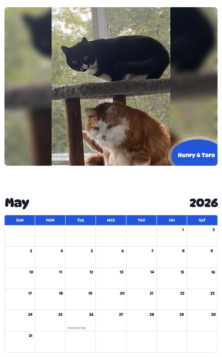 2026 - 2027 Henry & Tara - Pawidols Pet Calendar